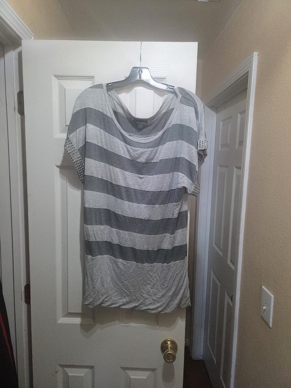 Forever 21 Striped Mini Dress - Gray and Light Gray